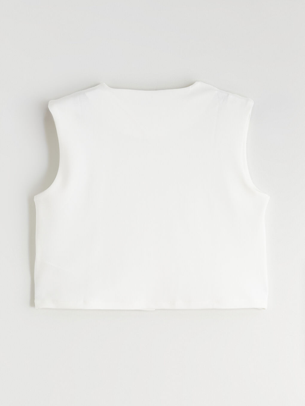 Ekru Bisiklet Yaka Kadın Klasik Yelek-5