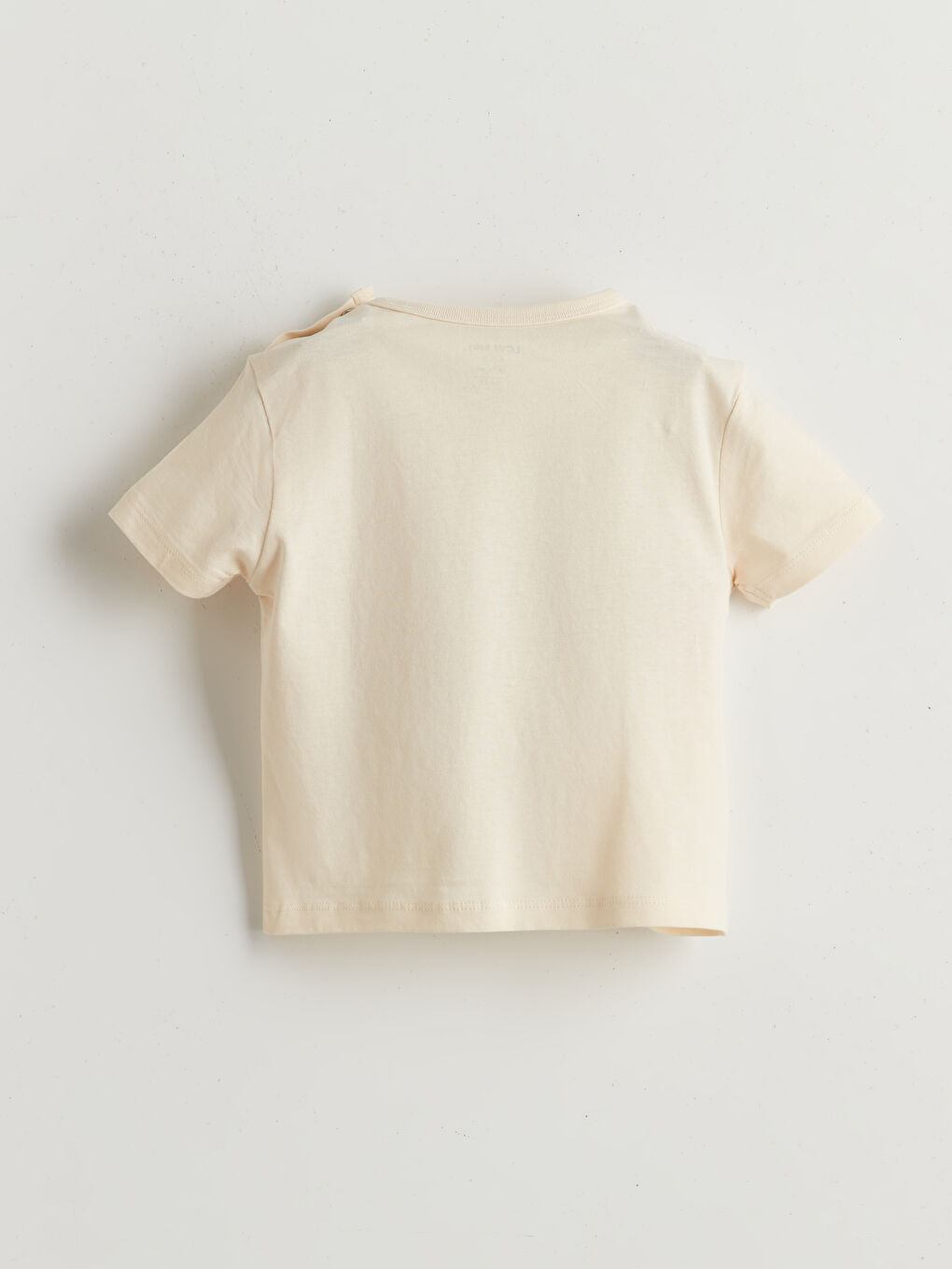 Ekru Bisiklet Yaka Baskılı Erkek Bebek Tişört-2