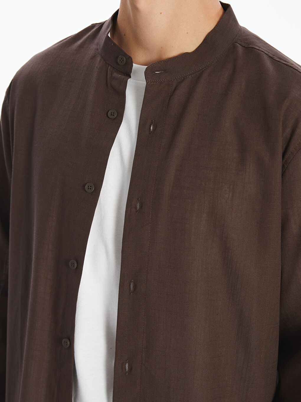 XSIDE Kahverengi Regular Fit Uzun Kollu Poplin Erkek Gömlek - 2