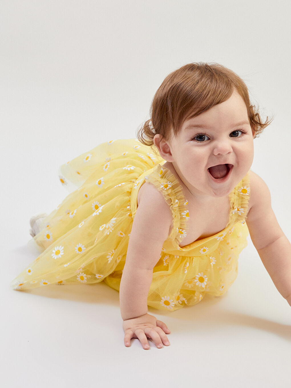 LCW baby Haljina za bebe devojčice sa kvadratnom kragnom i cvetnim dezenom -S5GJ29Z1-LUG