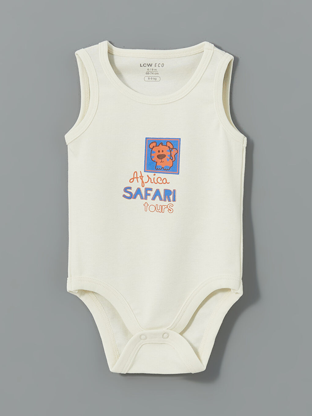 Ekru Bisiklet Yaka Baskılı Erkek Bebek Çıtçıtlı Bodysuit