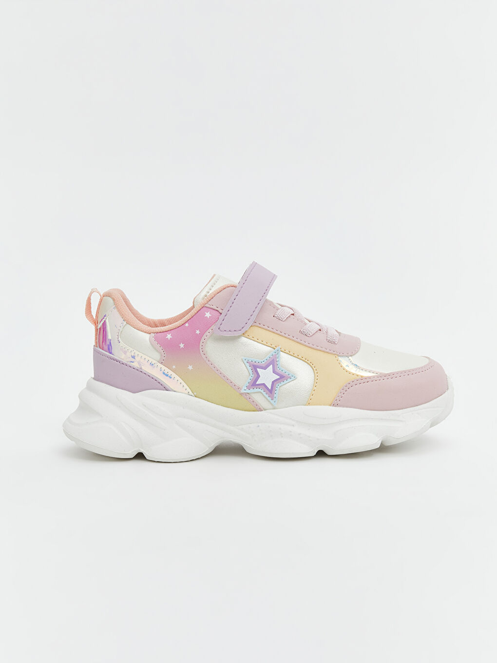 Color Block Lace-Up and Velcro Fastening Girls' Sneakers -S5GJ52Z4-M0T