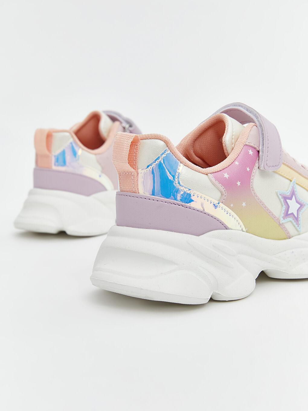 Color Block Lace-Up and Velcro Fastening Girls' Sneakers -S5GJ52Z4-M0T