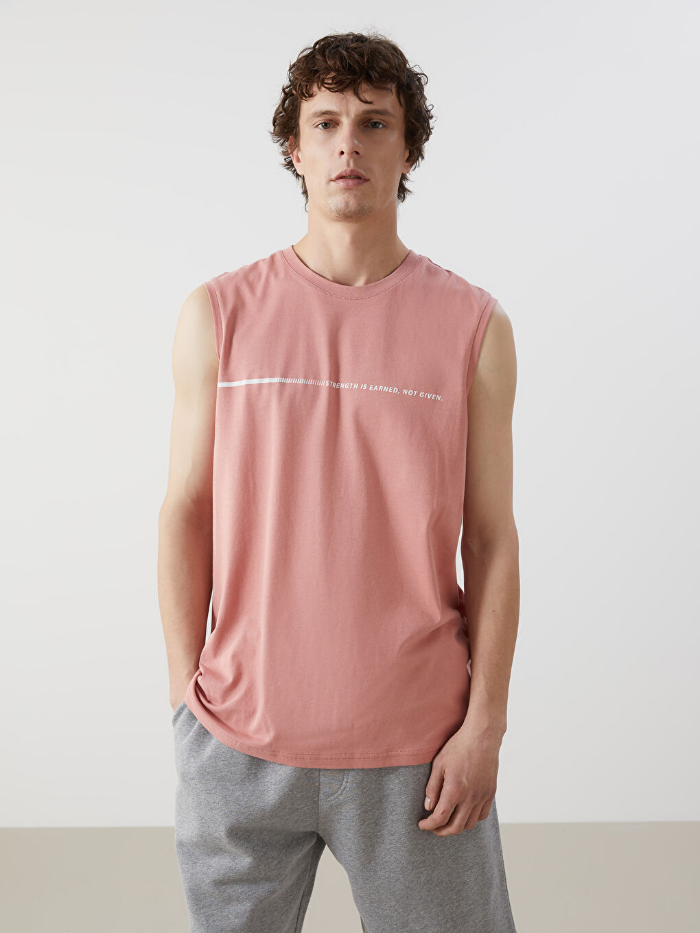 Crew Neck Printed Men's Sleeveless T-Shirt -S5GJ55Z8-YYB