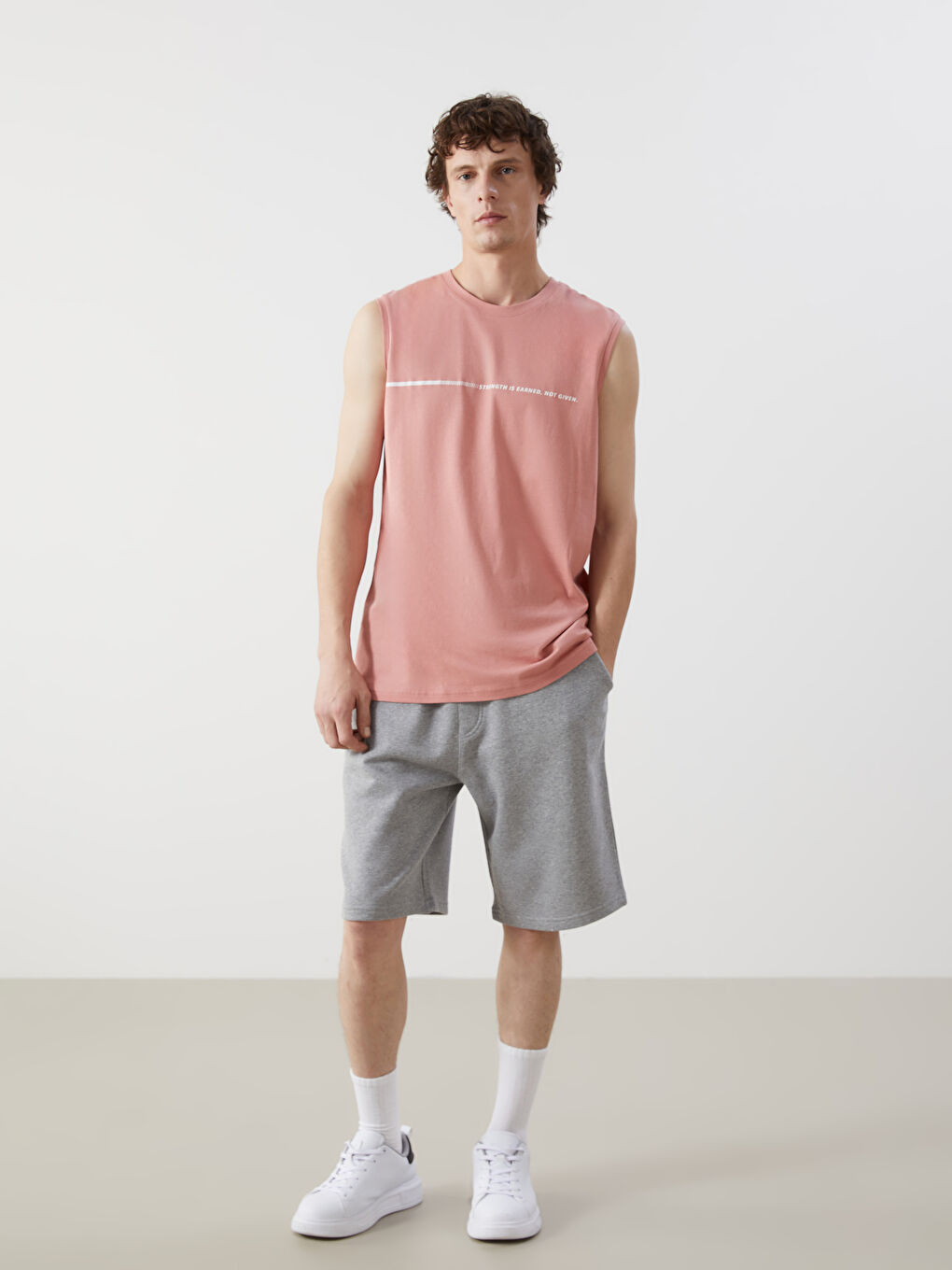 Crew Neck Printed Men's Sleeveless T-Shirt -S5GJ55Z8-YYB
