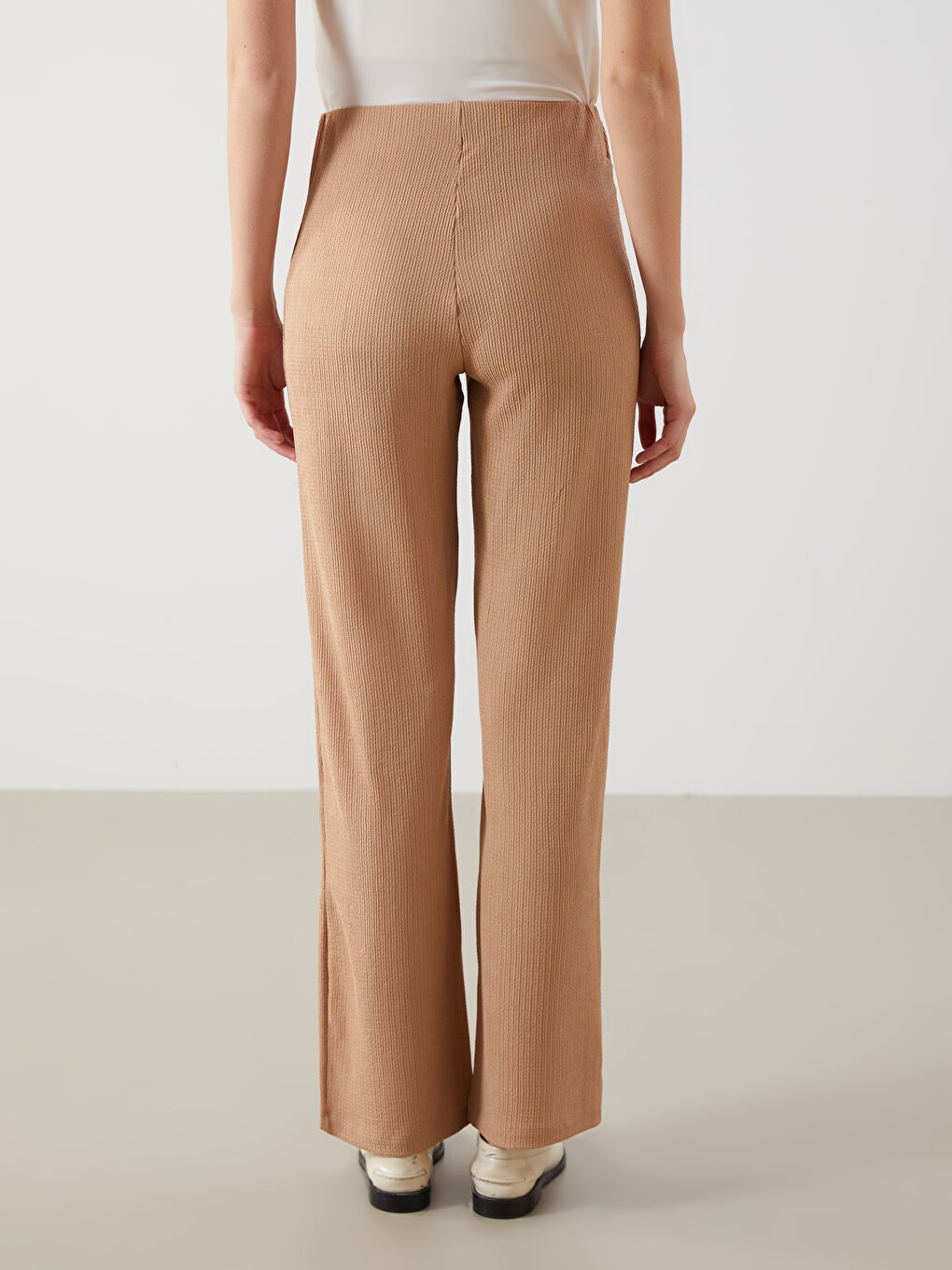 Elasticated Waist Textured Women's Trousers -S5GJ62Z8-FJZ