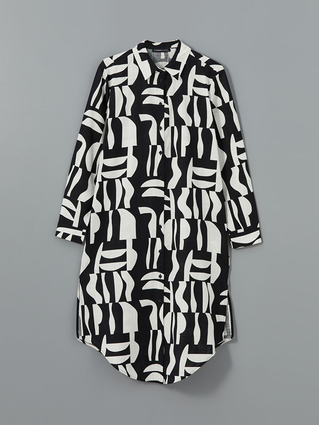 Patterned Poplin Women's Shirt Tunic -S5GJ64Z8-LQJ