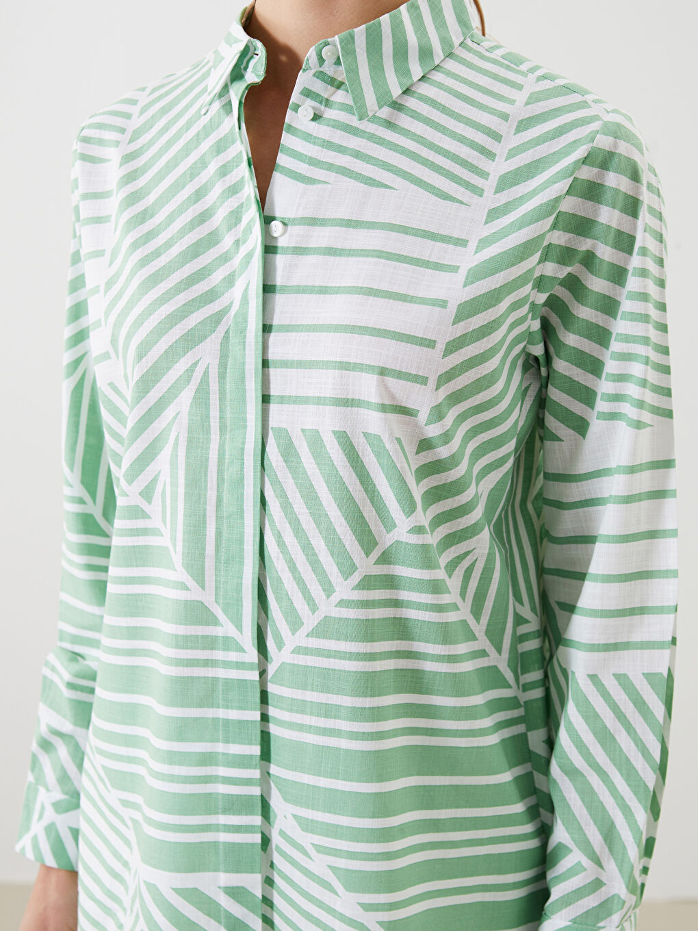 Patterned Oversize Women's Shirt Tunic -S5GJ65Z8-LRR