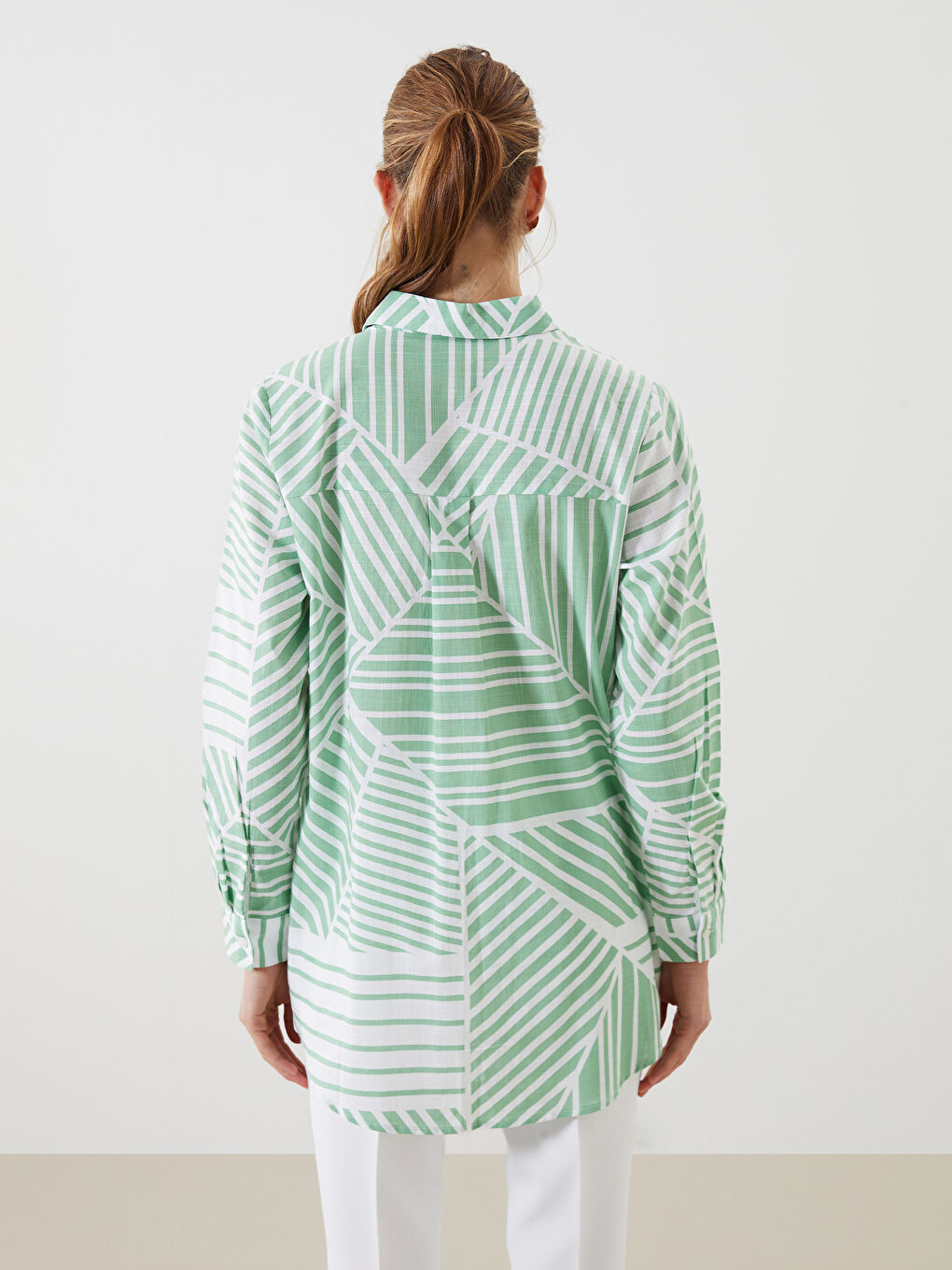 Patterned Oversize Women's Shirt Tunic -S5GJ65Z8-LRR