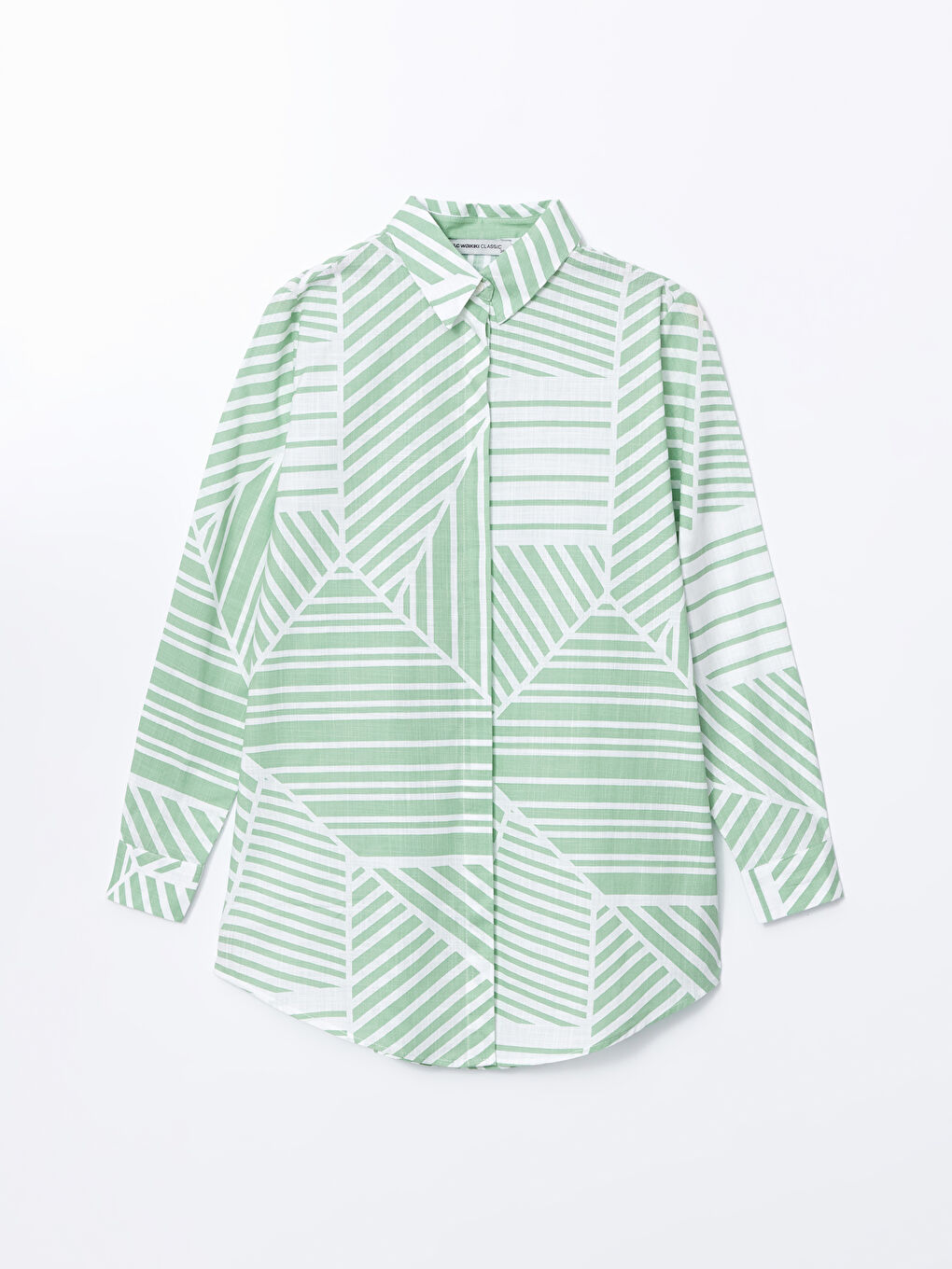 Patterned Oversize Women's Shirt Tunic -S5GJ65Z8-LRR