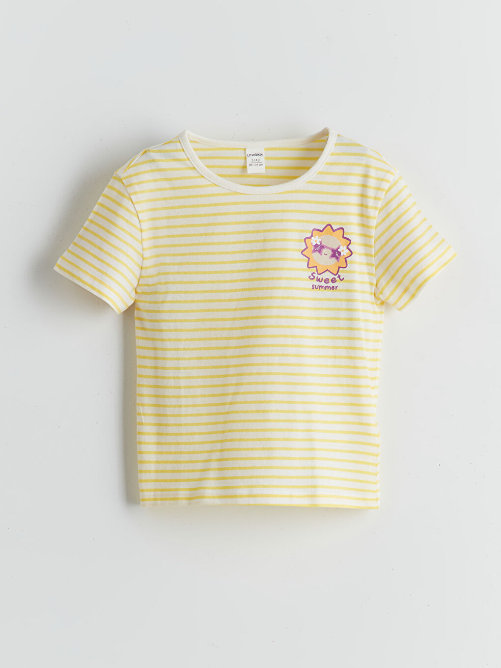 Crew Neck Striped Girls' T-Shirt -S5GJ66Z1-LKF