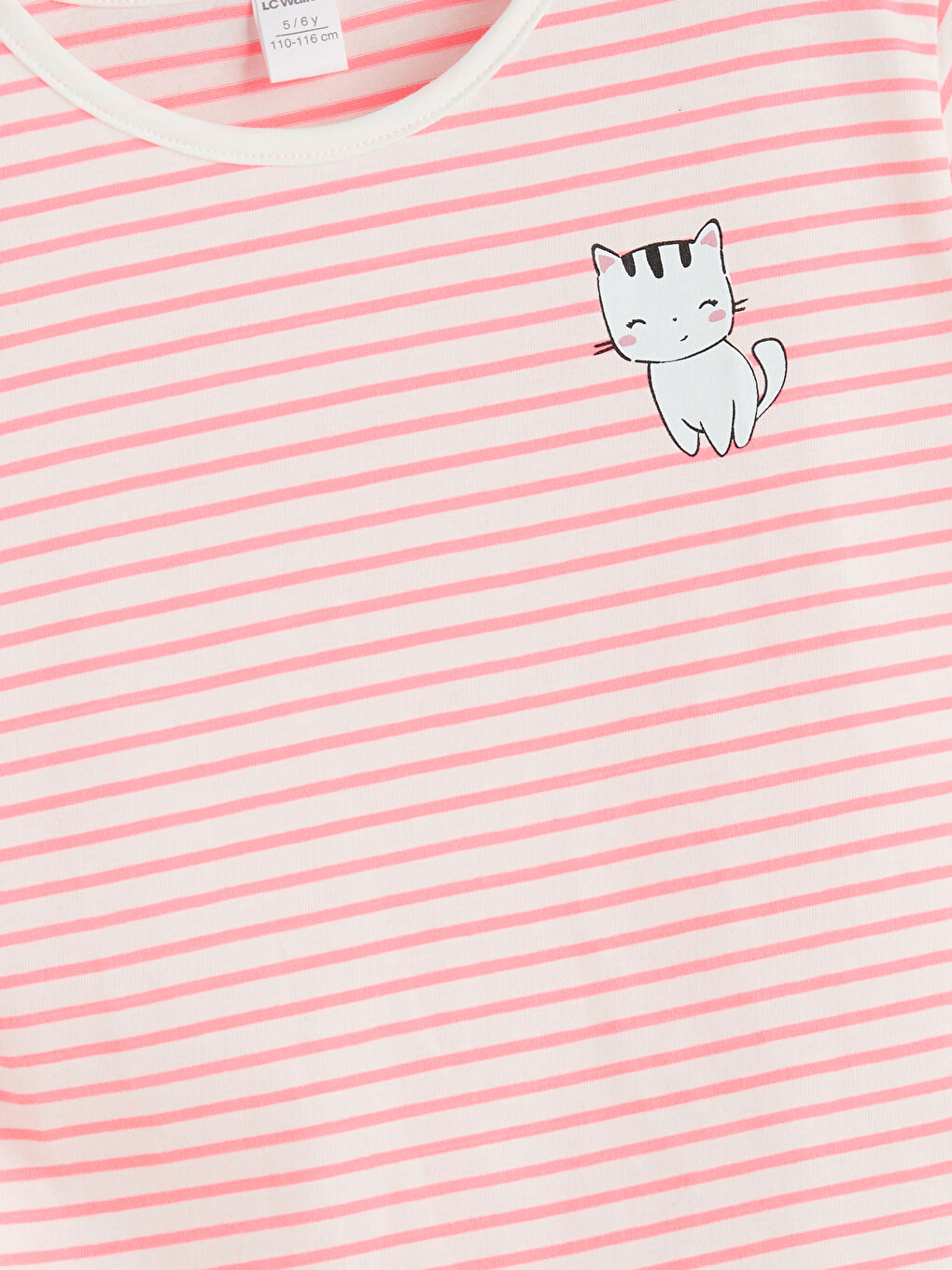 Crew Neck Striped Girls' T-Shirt -S5GJ66Z1-LHK