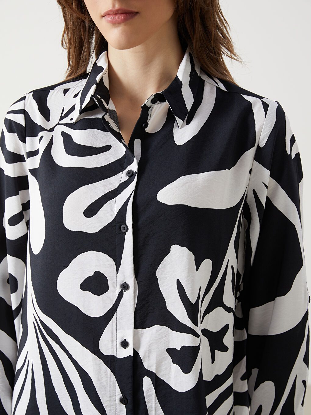 Collared Neck Floral Women's Tunic -S5GJ67Z8-LQJ