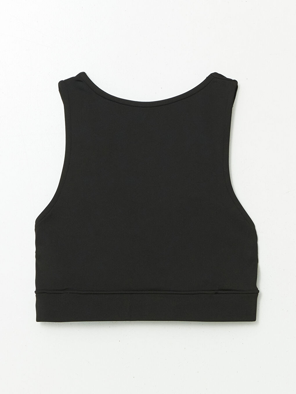 Siyah V Yaka Crop Kadın Sporcu Atleti-5