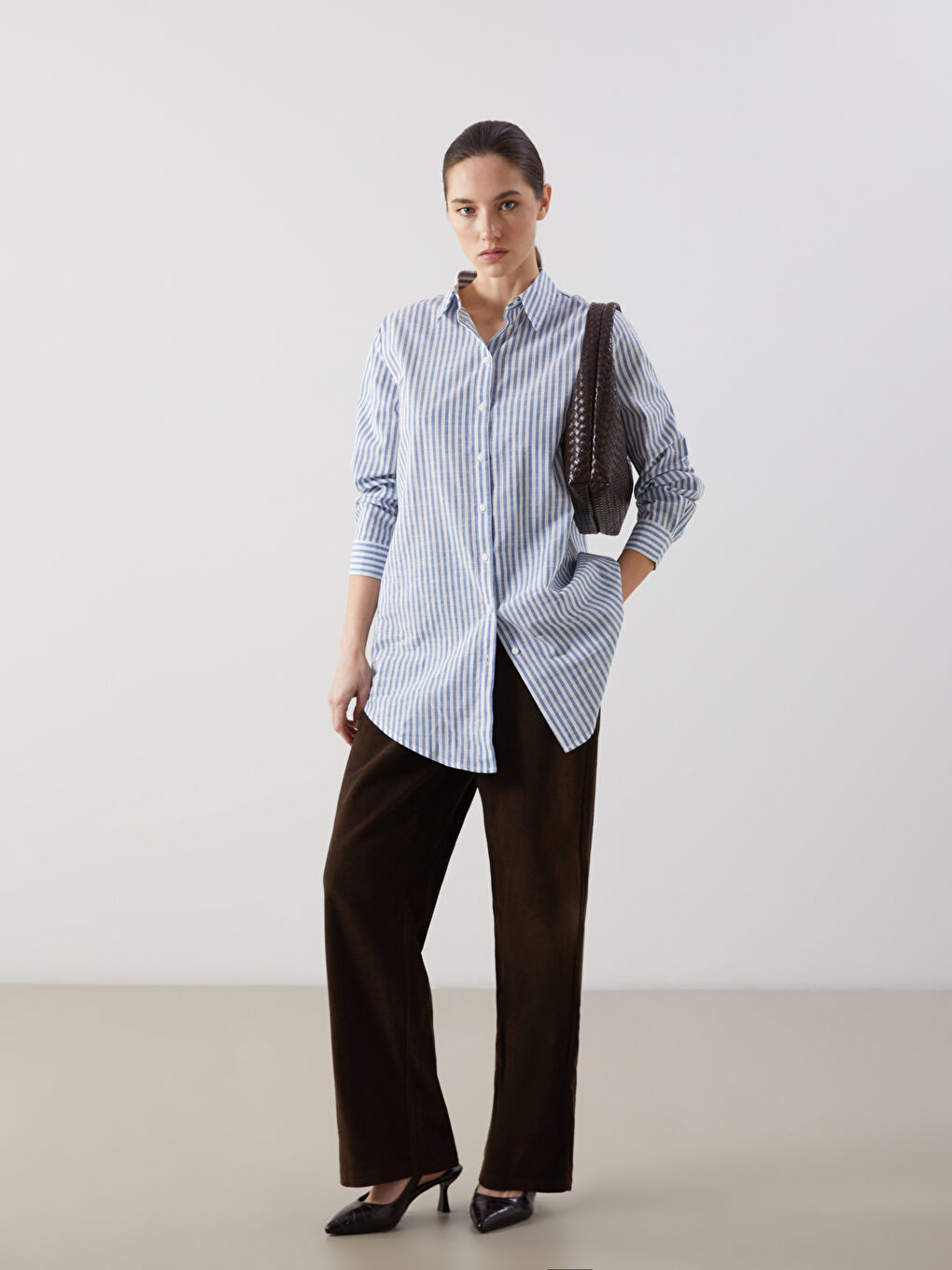Striped Women's Shirt Tunic -S5GJ78Z8-LSJ