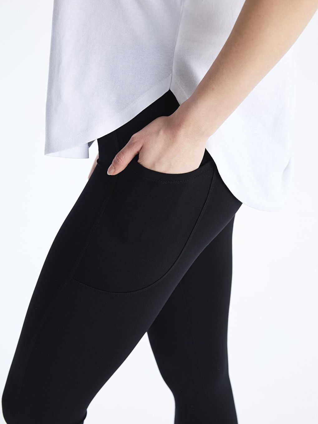 XSIDE ACTIVE Siyah Beli Lastikli Kadın Spor Tayt - 2