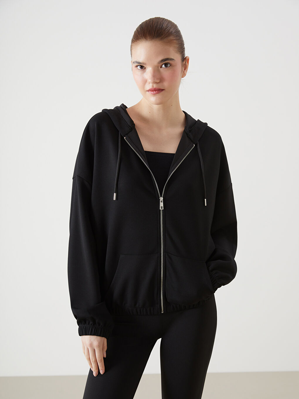 Hooded Oversize Women's Zipper Sweatshirt -S5GJ82Z8-CVL