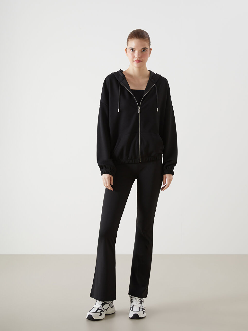Hooded Oversize Women's Zipper Sweatshirt -S5GJ82Z8-CVL