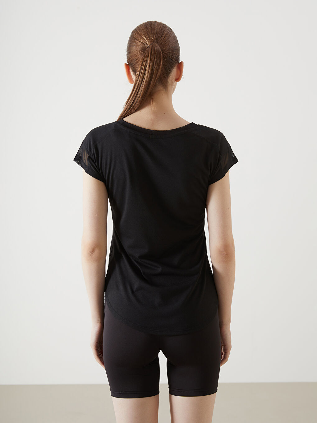 XSIDE ACTIVE Siyah Bisiklet Yaka Kadın Spor Tişört - 3