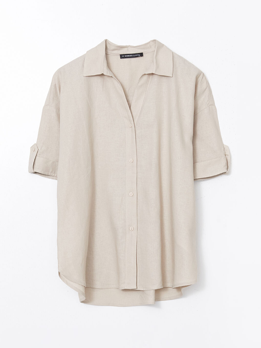 Oversize Linen Blend Women's Shirt -S5GJ88Z8-Z3M