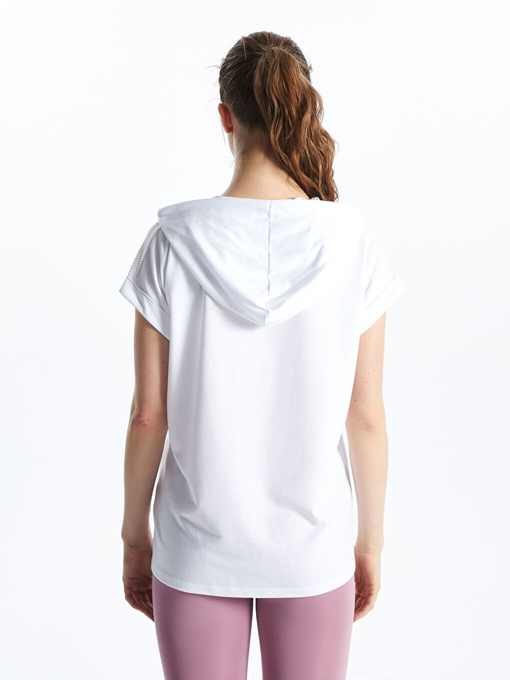 XSIDE ACTIVE Hooded Women's Sports T-Shirt with Mesh Detail -S5GJ98Z8-Q6K
