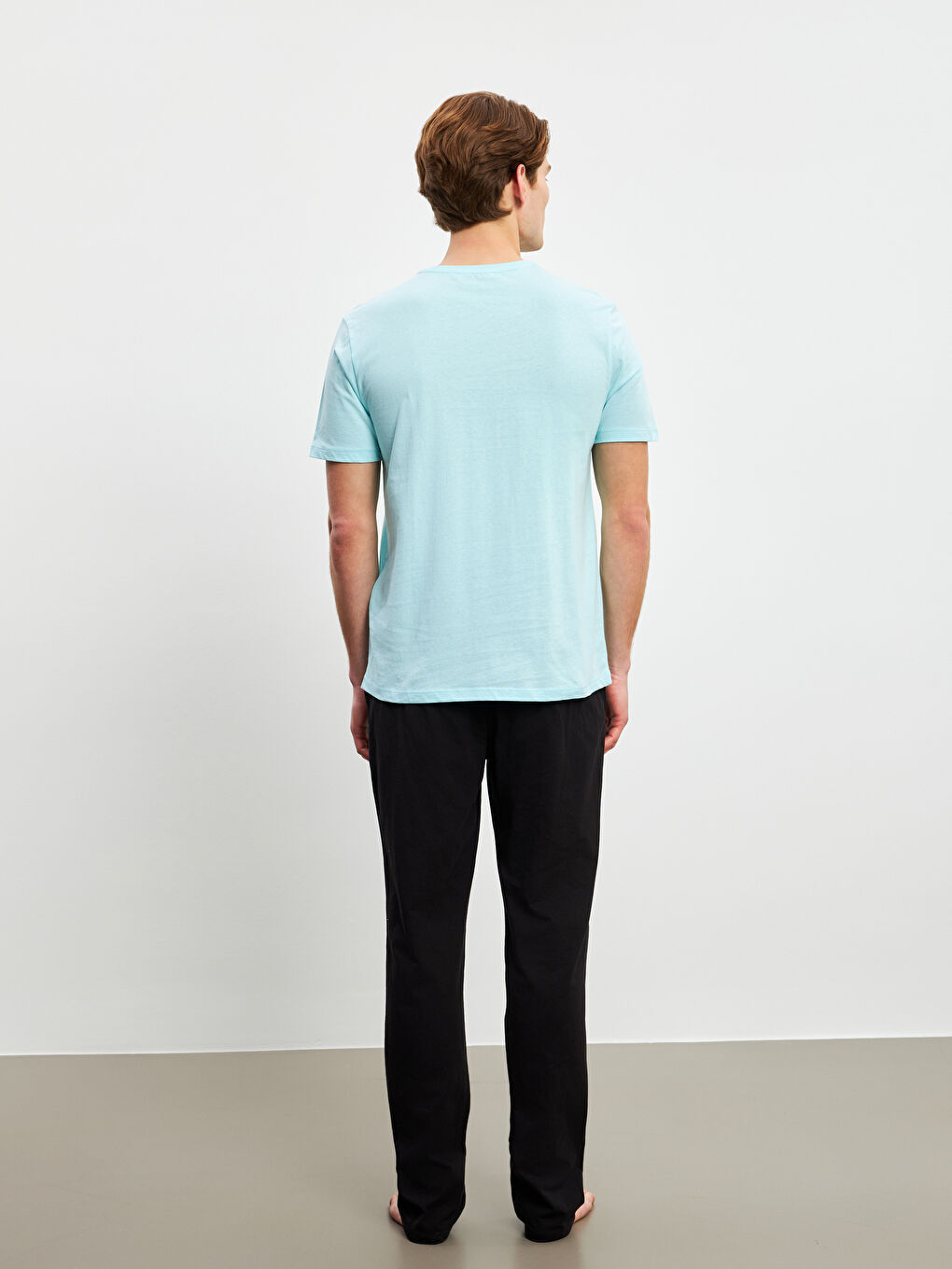 Mavi Standart Kalıp Erkek Pijama Takımı-3