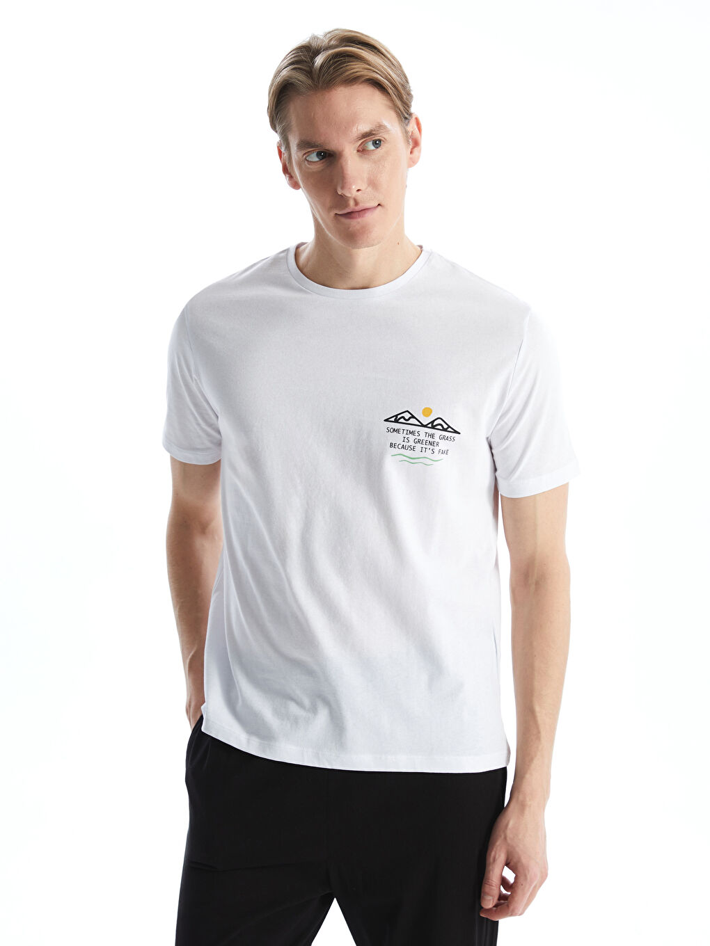 Beyaz Standart Kalıp Erkek Pijama Takımı-1