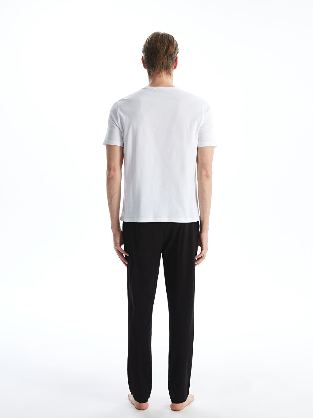 Beyaz Standart Kalıp Erkek Pijama Takımı-3