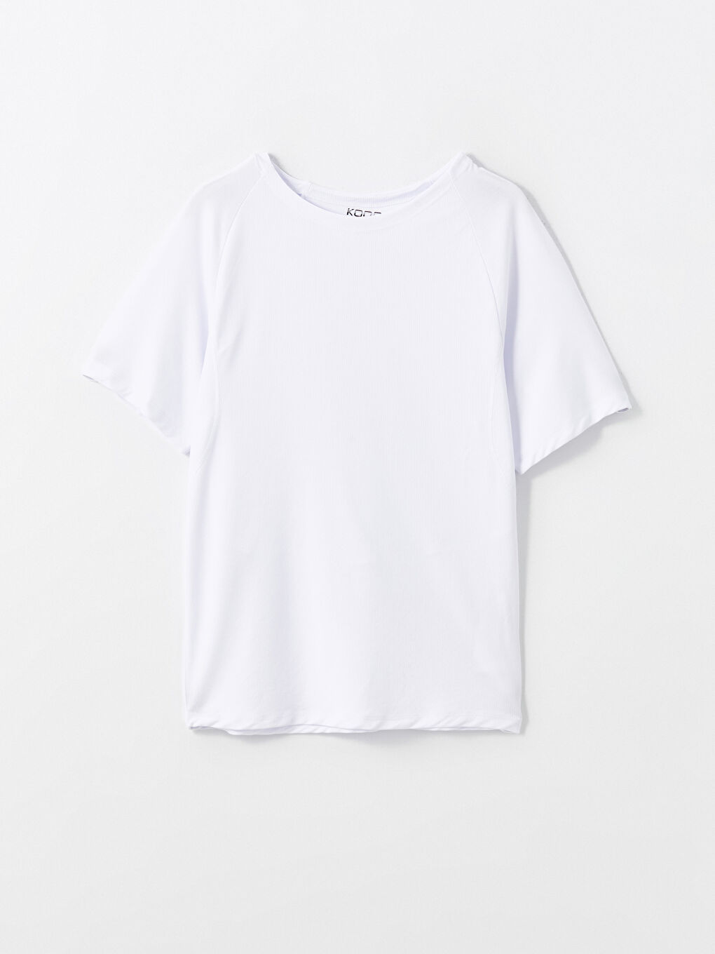 Beyaz Bisiklet Yaka Kısa Kollu Erkek Spor Tişört-4