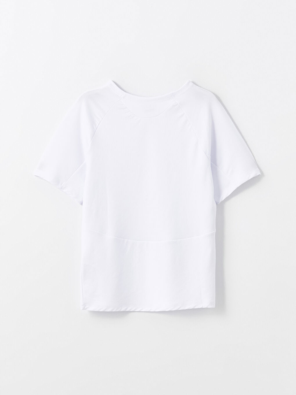 Beyaz Bisiklet Yaka Kısa Kollu Erkek Spor Tişört-5