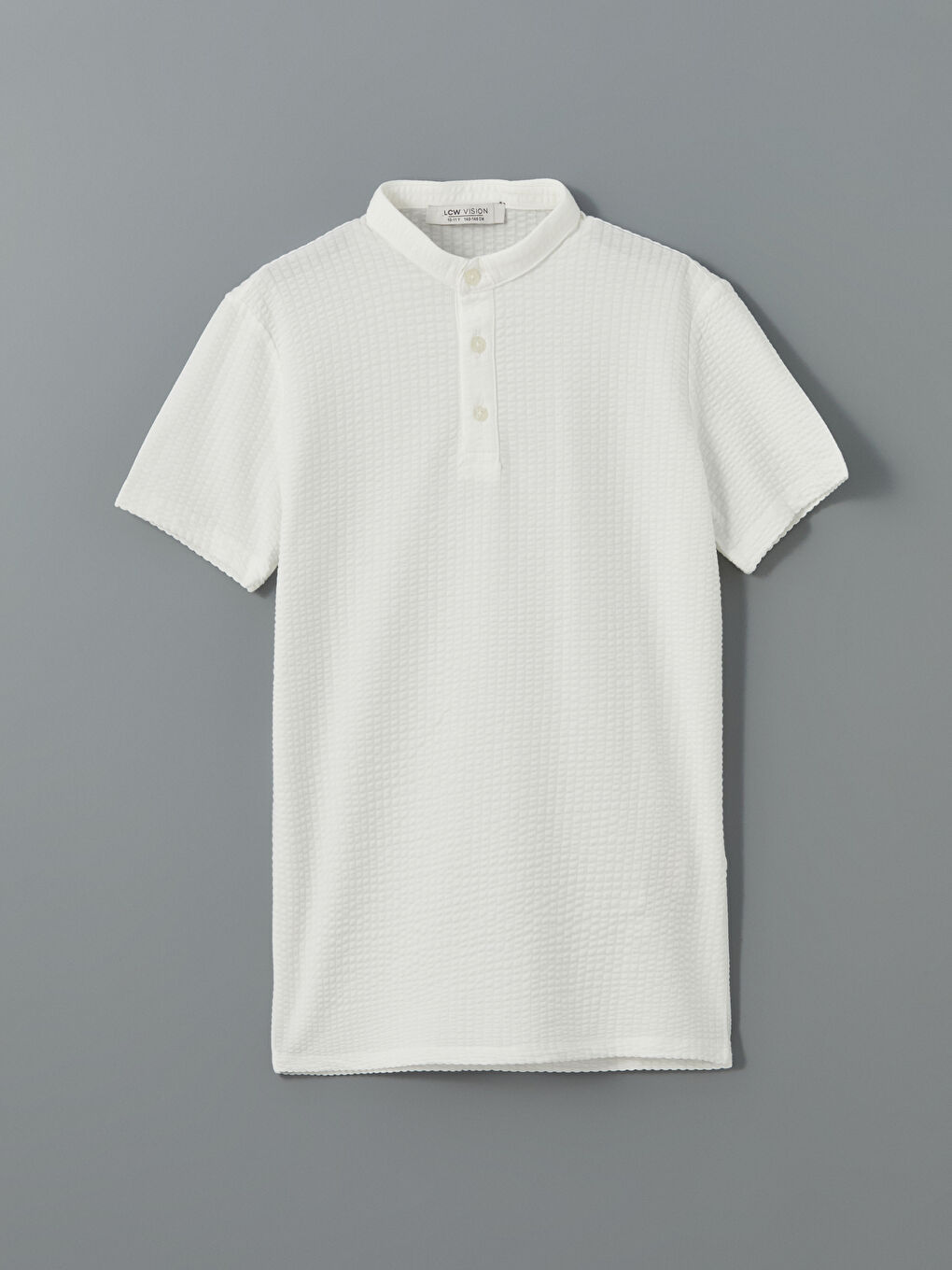 Grandad Collar Textured Boy'S T-Shirt -S5GK50Z4-R9J