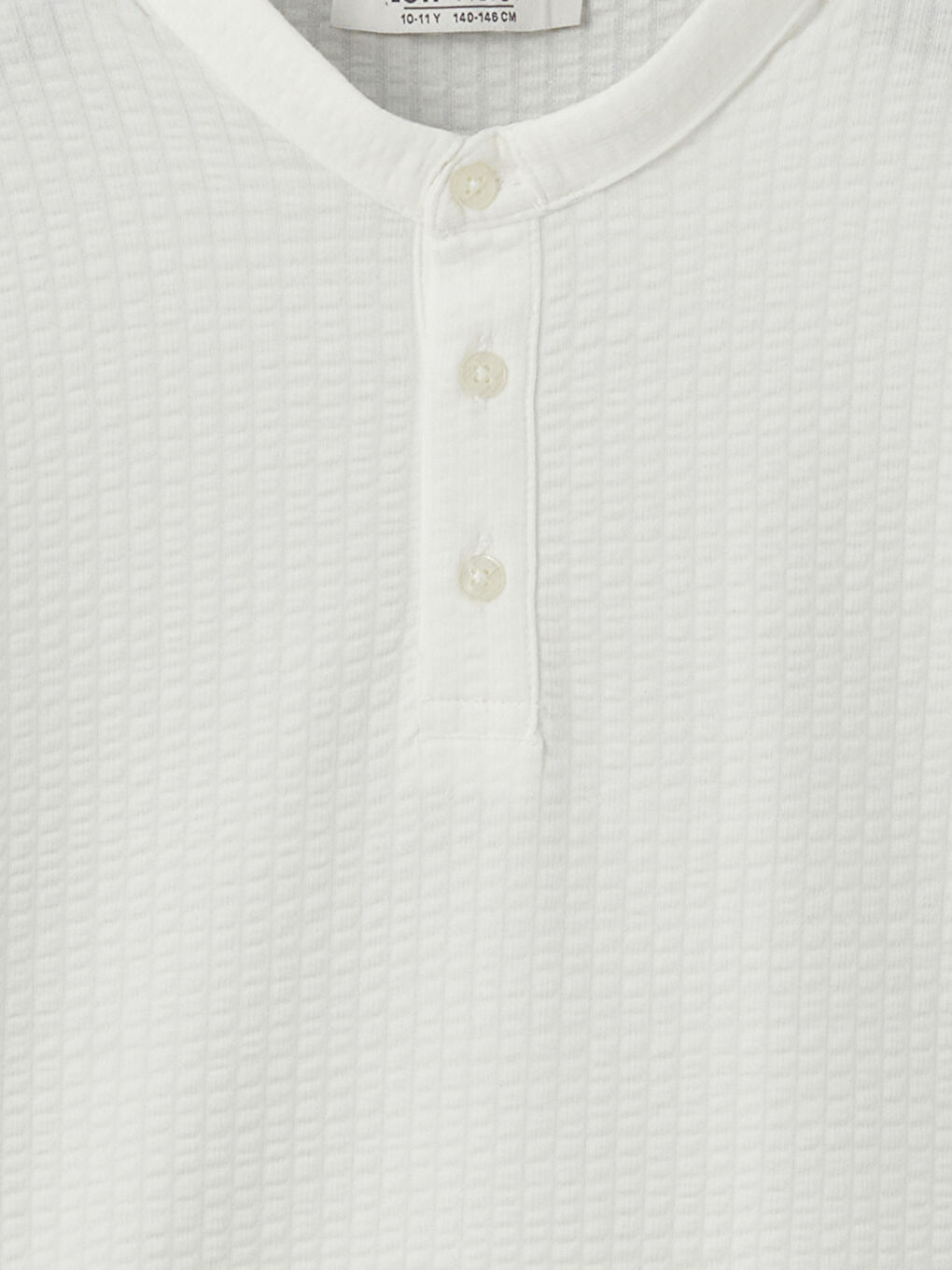 Grandad Collar Textured Boy'S T-Shirt -S5GK50Z4-R9J
