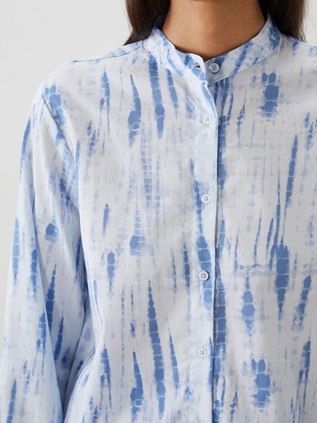 Chemise Pour Femmes À Motifs Et Col Mao-2