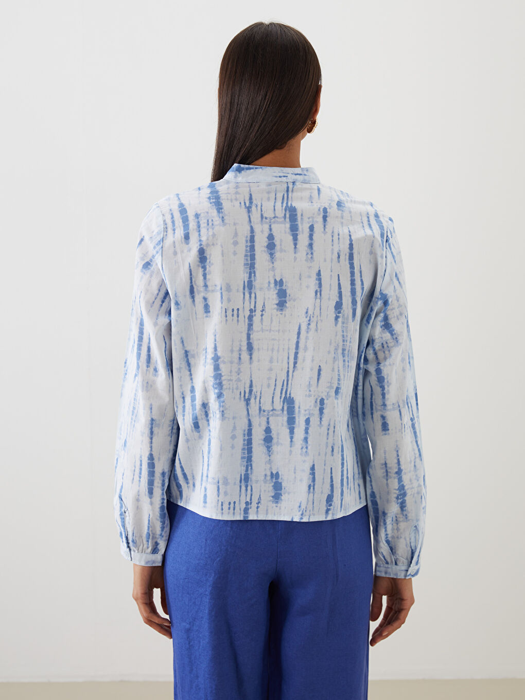 Chemise Pour Femmes À Motifs Et Col Mao-3