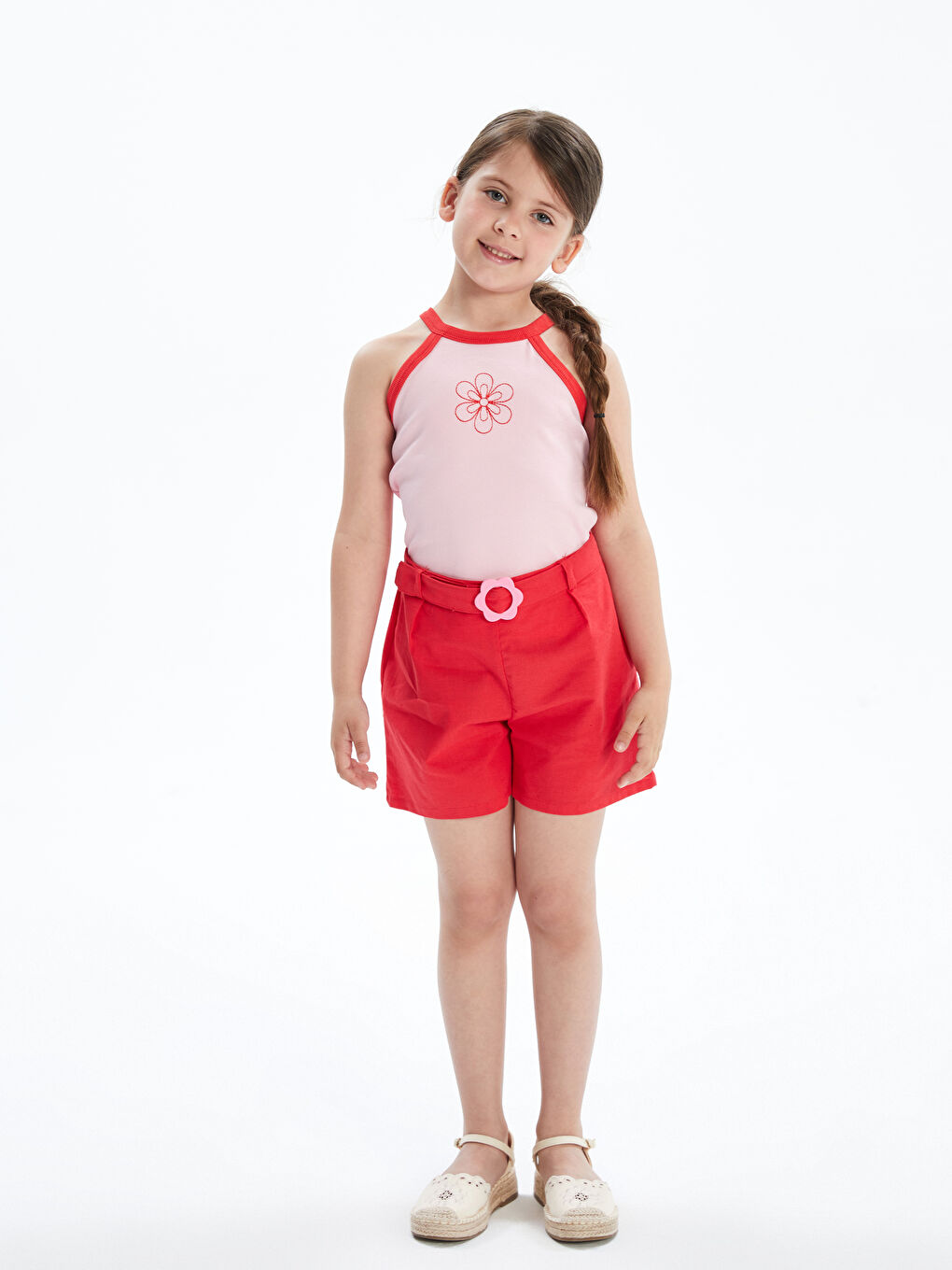 Halter Neck Embroidered Girls' Tank Top -S5GL02Z1-QWL