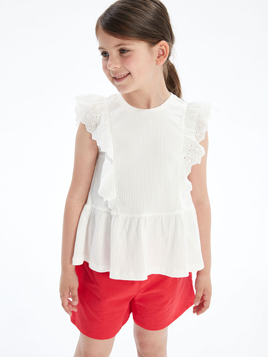 LCW Kids Crew Neck Crinkle Girls' T-Shirt -S5GL03Z1-JYX