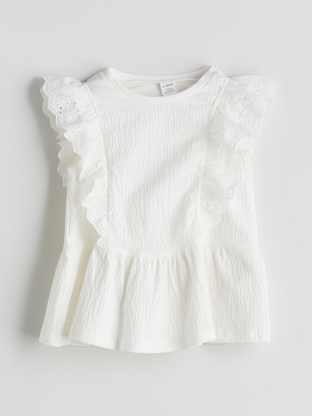 Crew Neck Crinkle Girls' T-Shirt -S5GL03Z1-JYX
