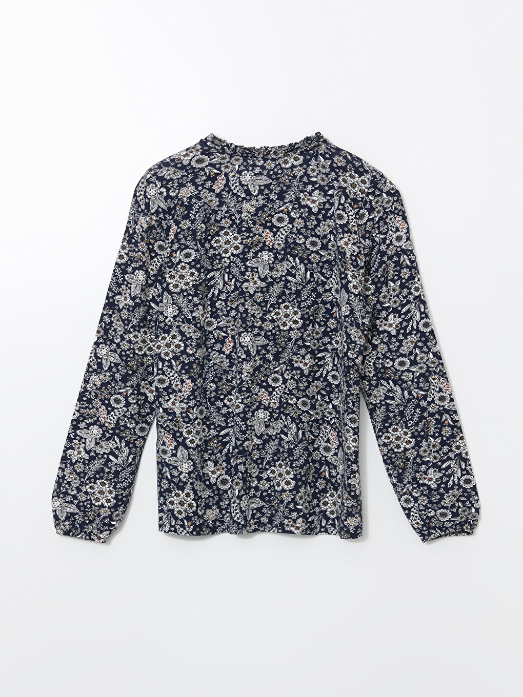 Tie Neck Floral Blouse-5