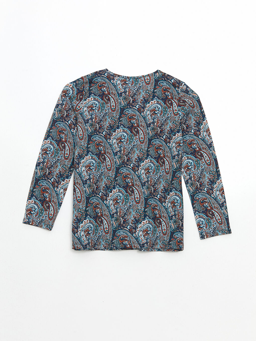 Mavi Bisiklet Yaka Çiçekli Kadın Bluz-5