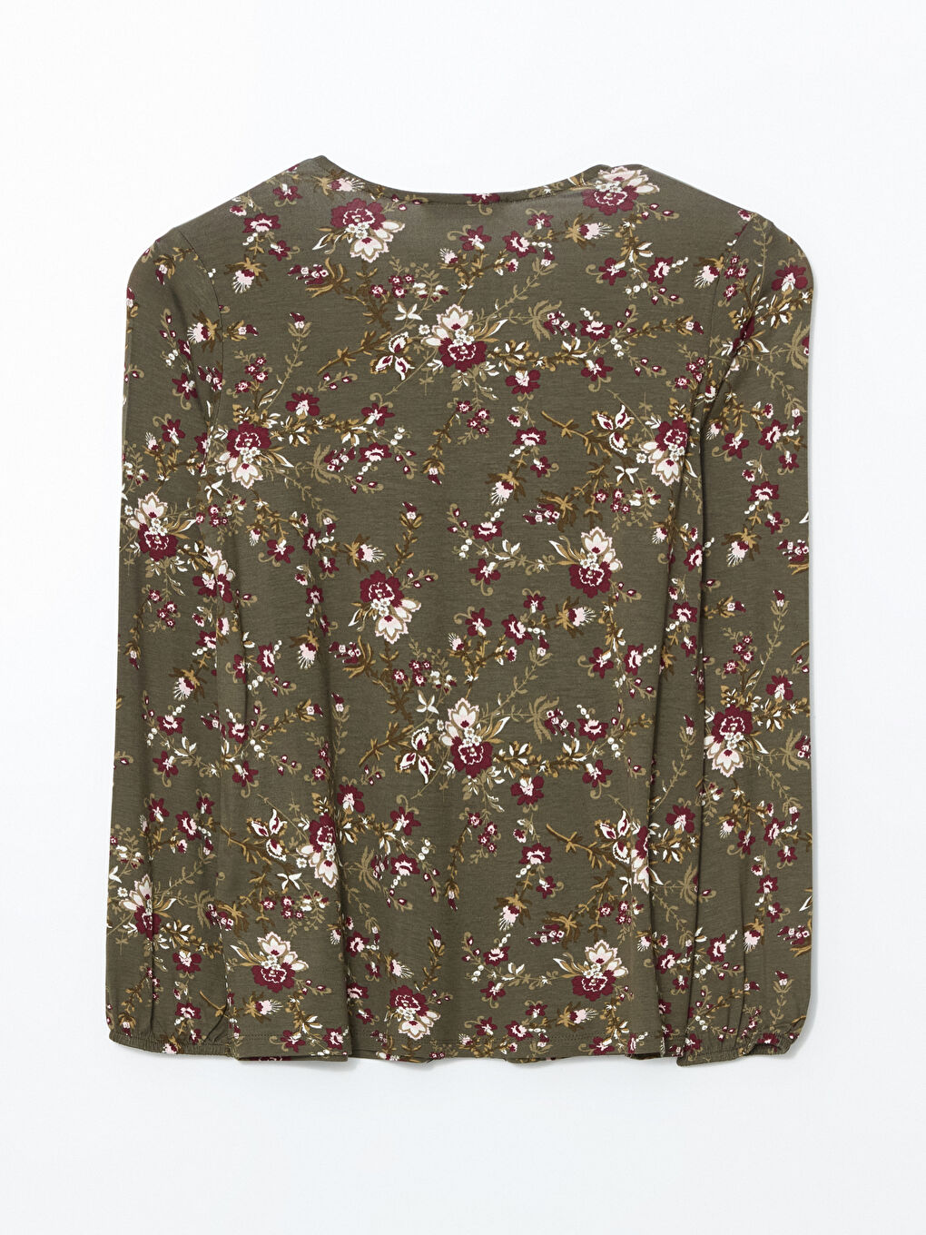 Tie Neck Floral Women's Blouse -S5GL14Z8-LS6