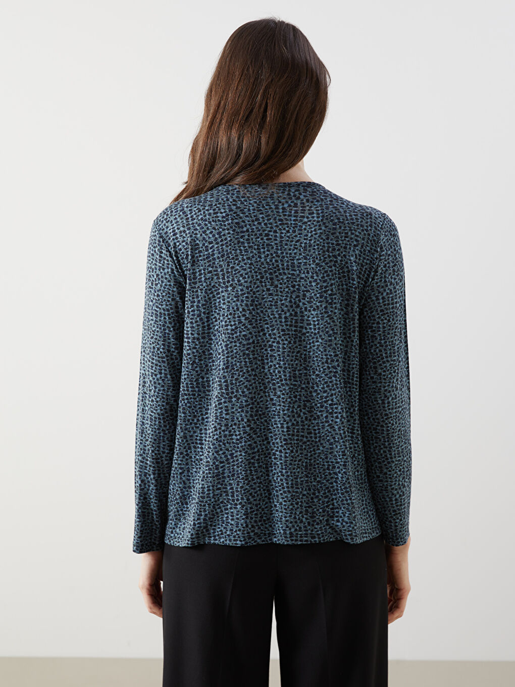 Crew Neck Patterned Women's T-Shirt -S5GL16Z8-LRR