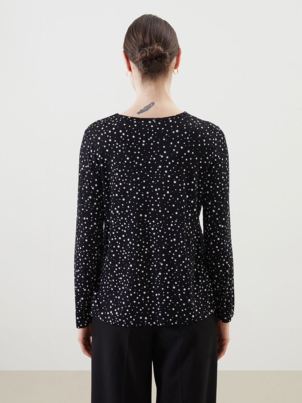 Crew Neck Patterned Women's T-Shirt -S5GL16Z8-SW8
