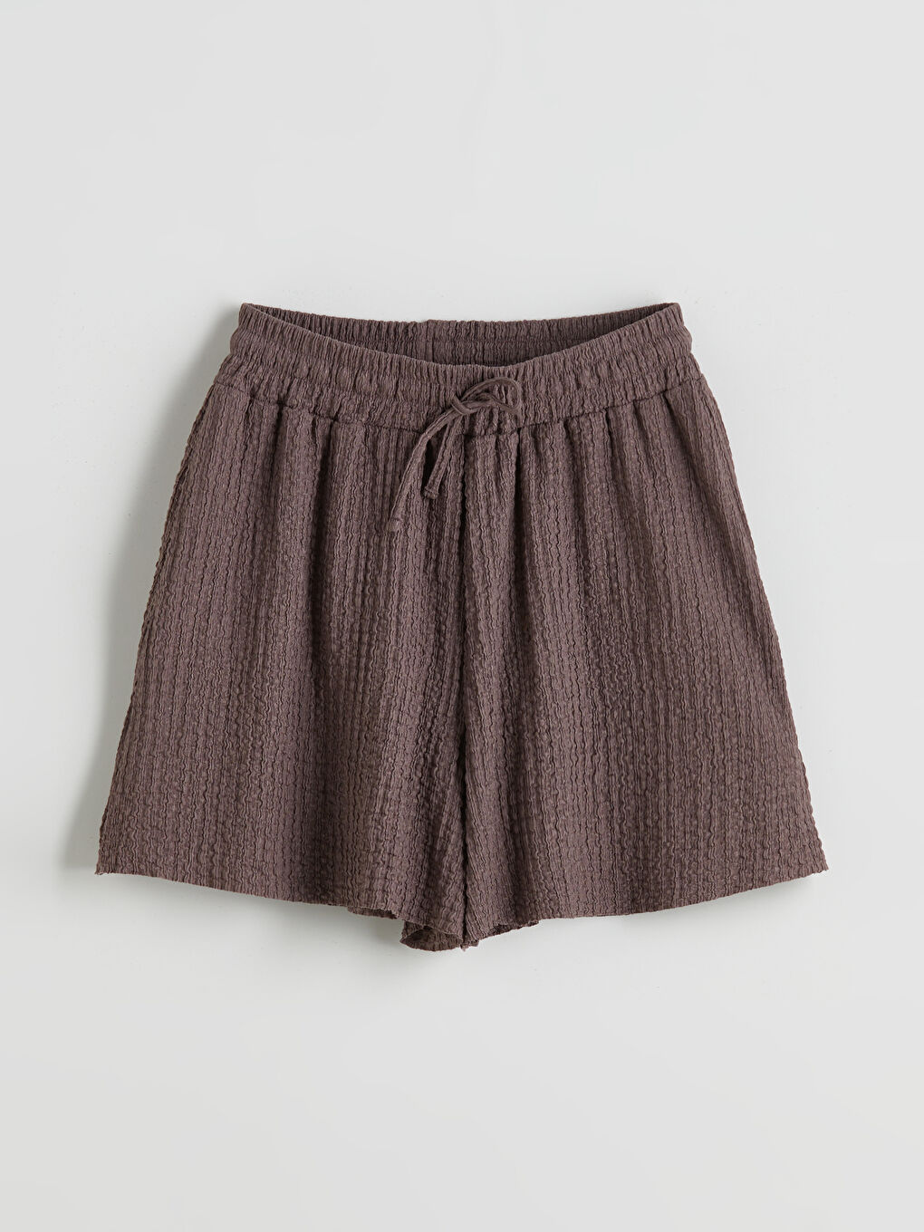 Elasticated Waist Textured Women's Shorts -S5GM16Z8-H3Z
