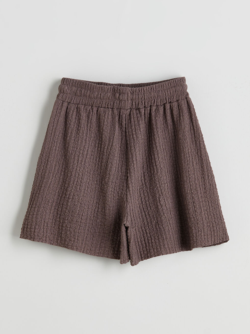Elasticated Waist Textured Women's Shorts -S5GM16Z8-H3Z