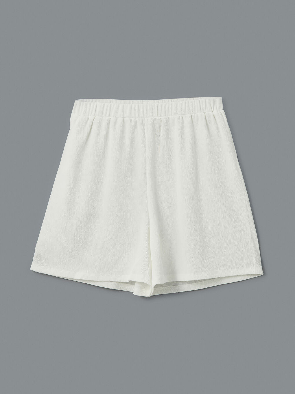 Elasticated Waist Textured Women's Shorts -S5GM20Z8-R9J