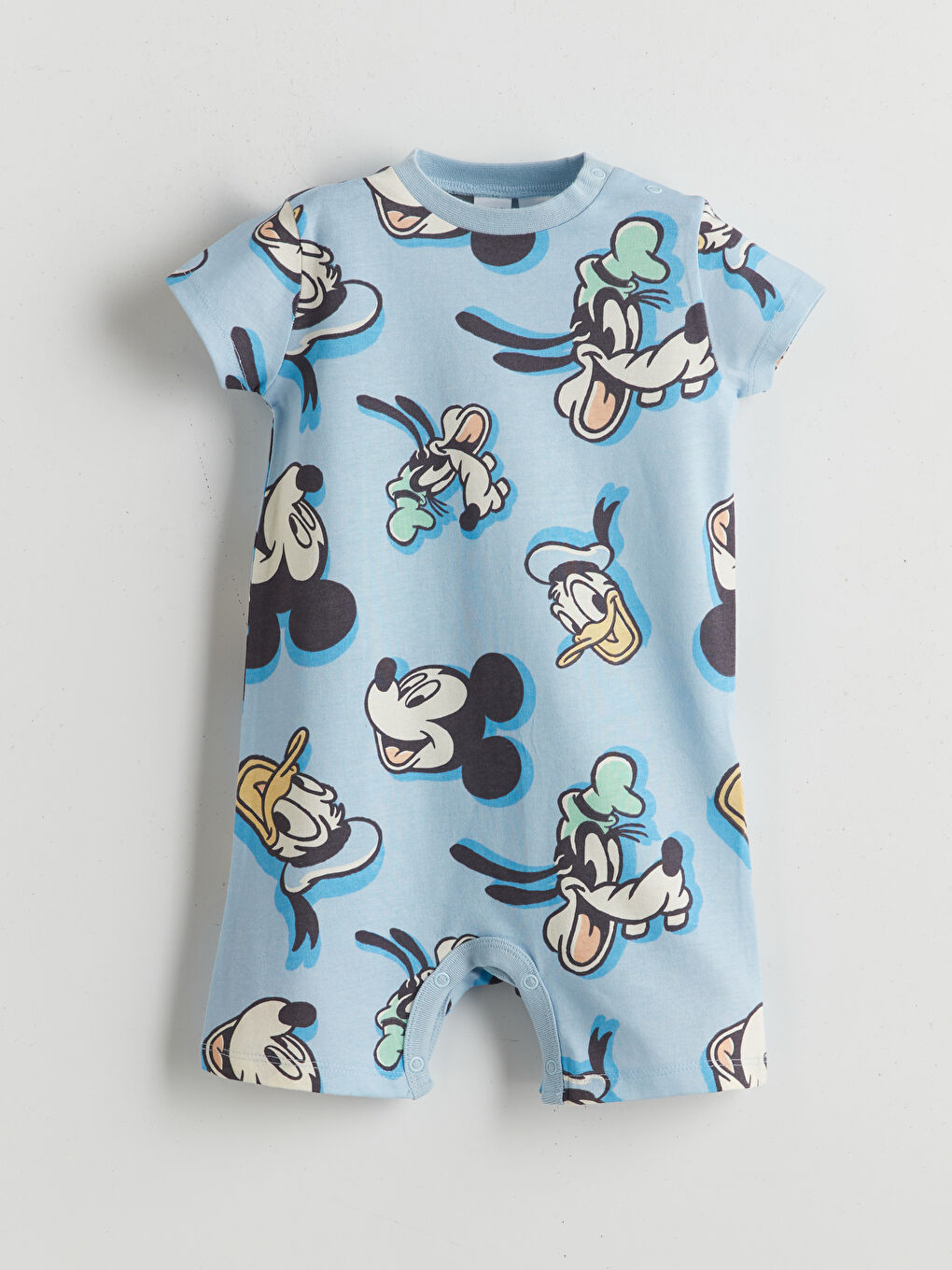 Mavi Minnie Mouse Baskılı Erkek Bebek Tulum