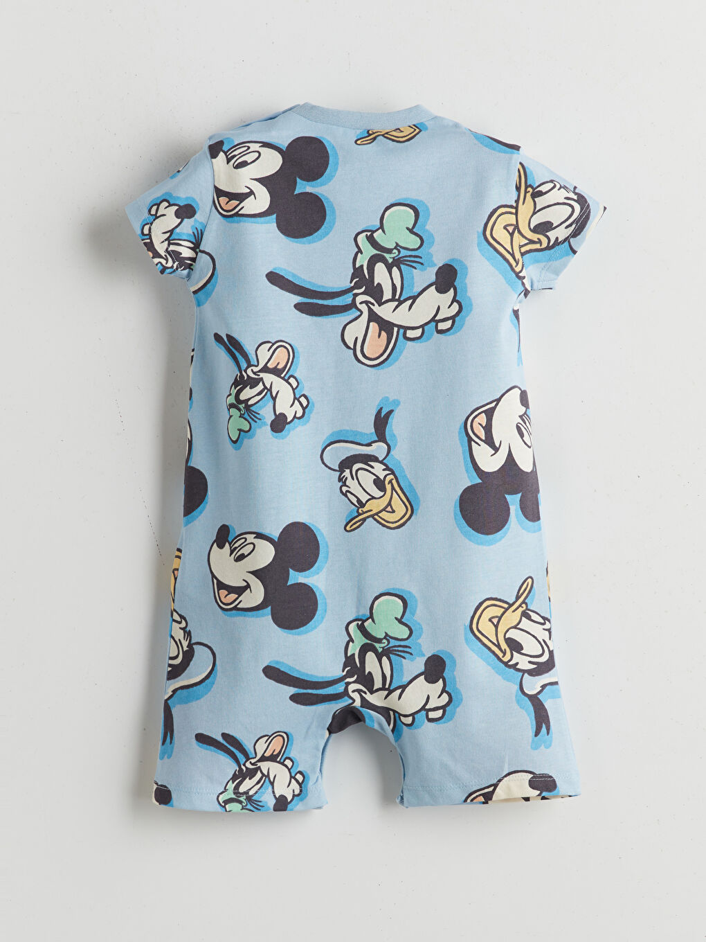 Mavi Minnie Mouse Baskılı Erkek Bebek Tulum-1