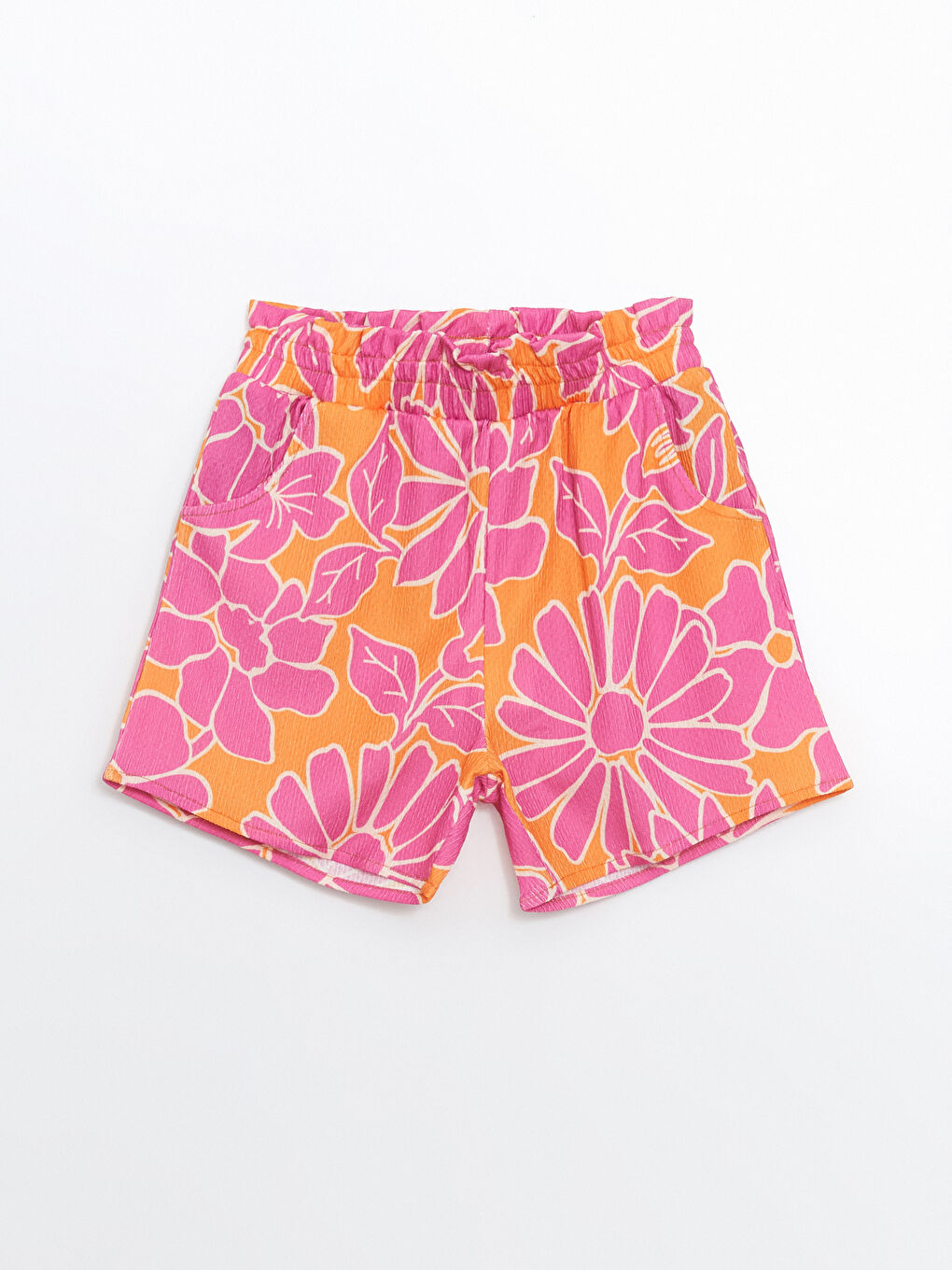 Girls' Floral Shorts with Elastic Waist -S5GM63Z4-LSR
