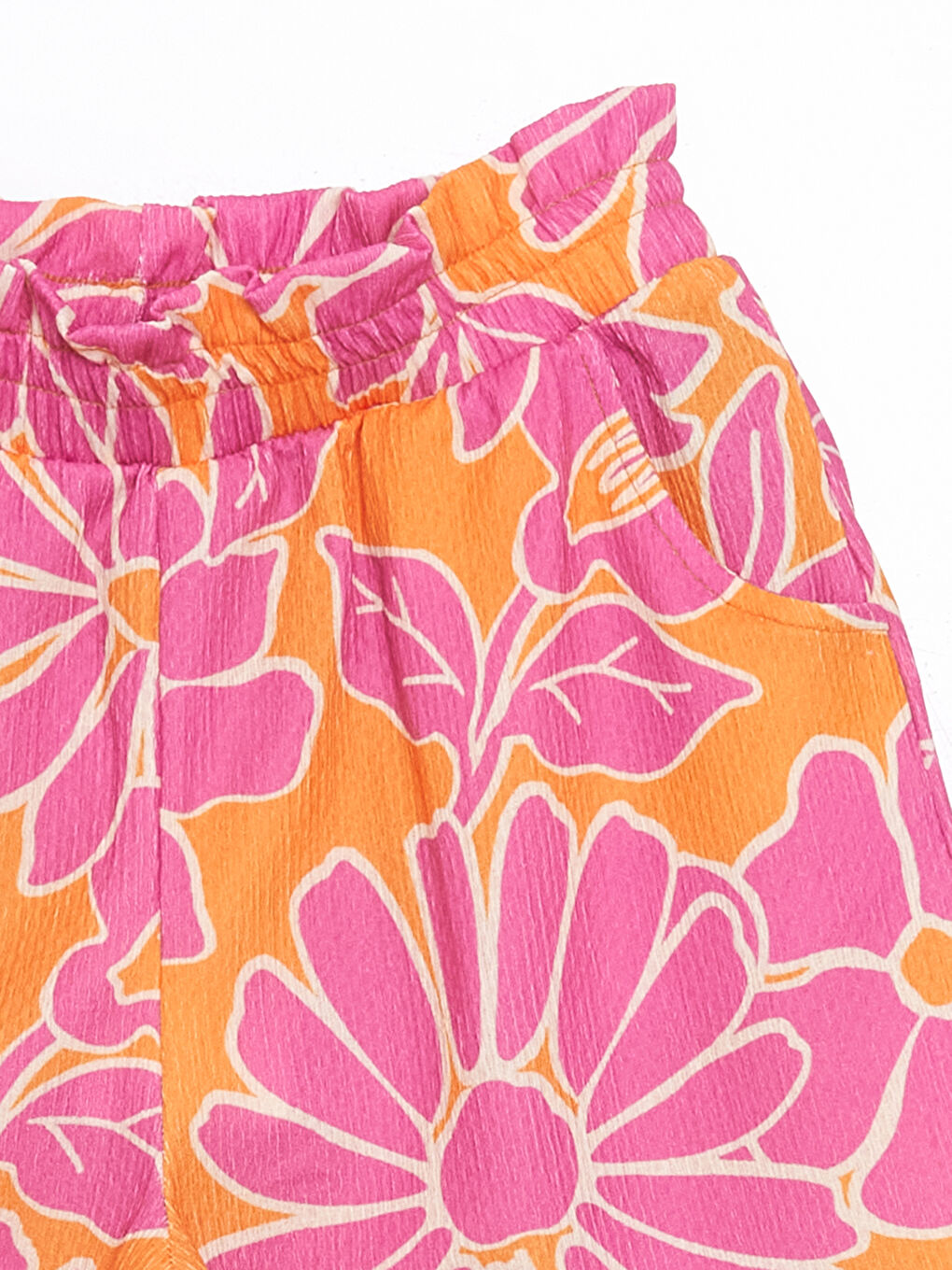 Girls' Floral Shorts with Elastic Waist -S5GM63Z4-LSR