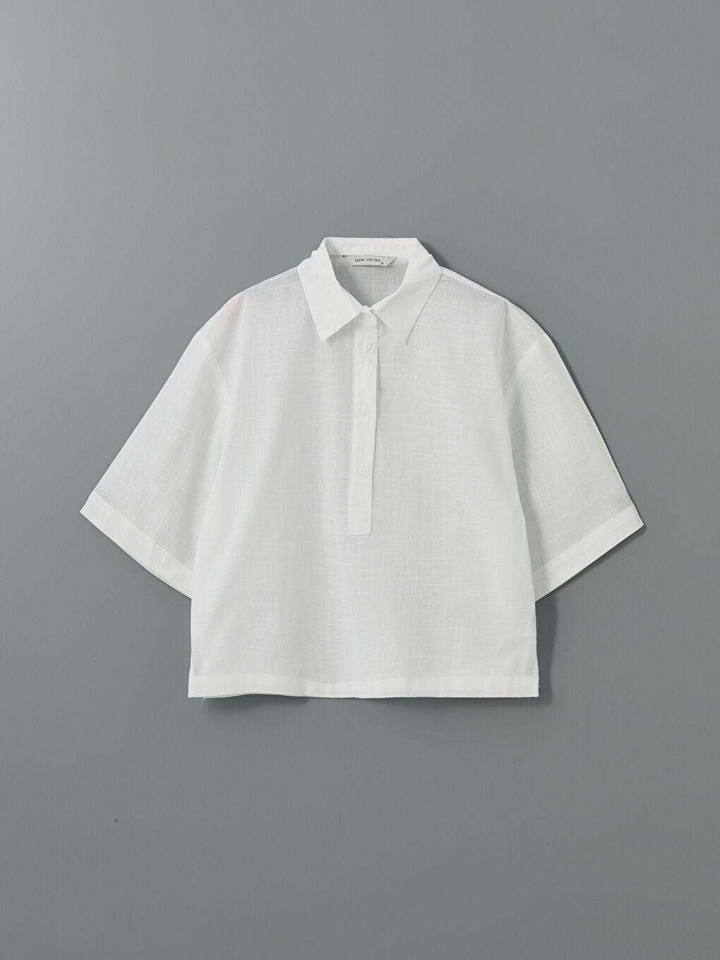 Ženska crop bluza sa kragnom -S5GM70Z8-R9J